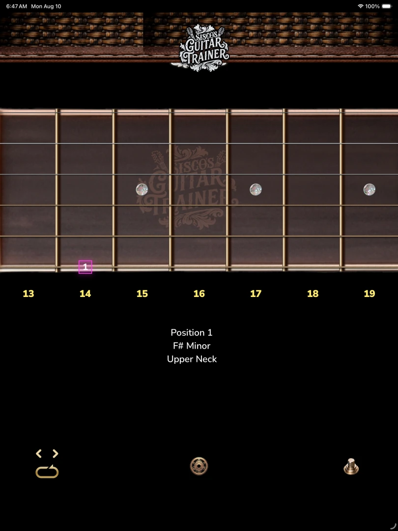 Guitar Trainer Note Match practice interface on iPad