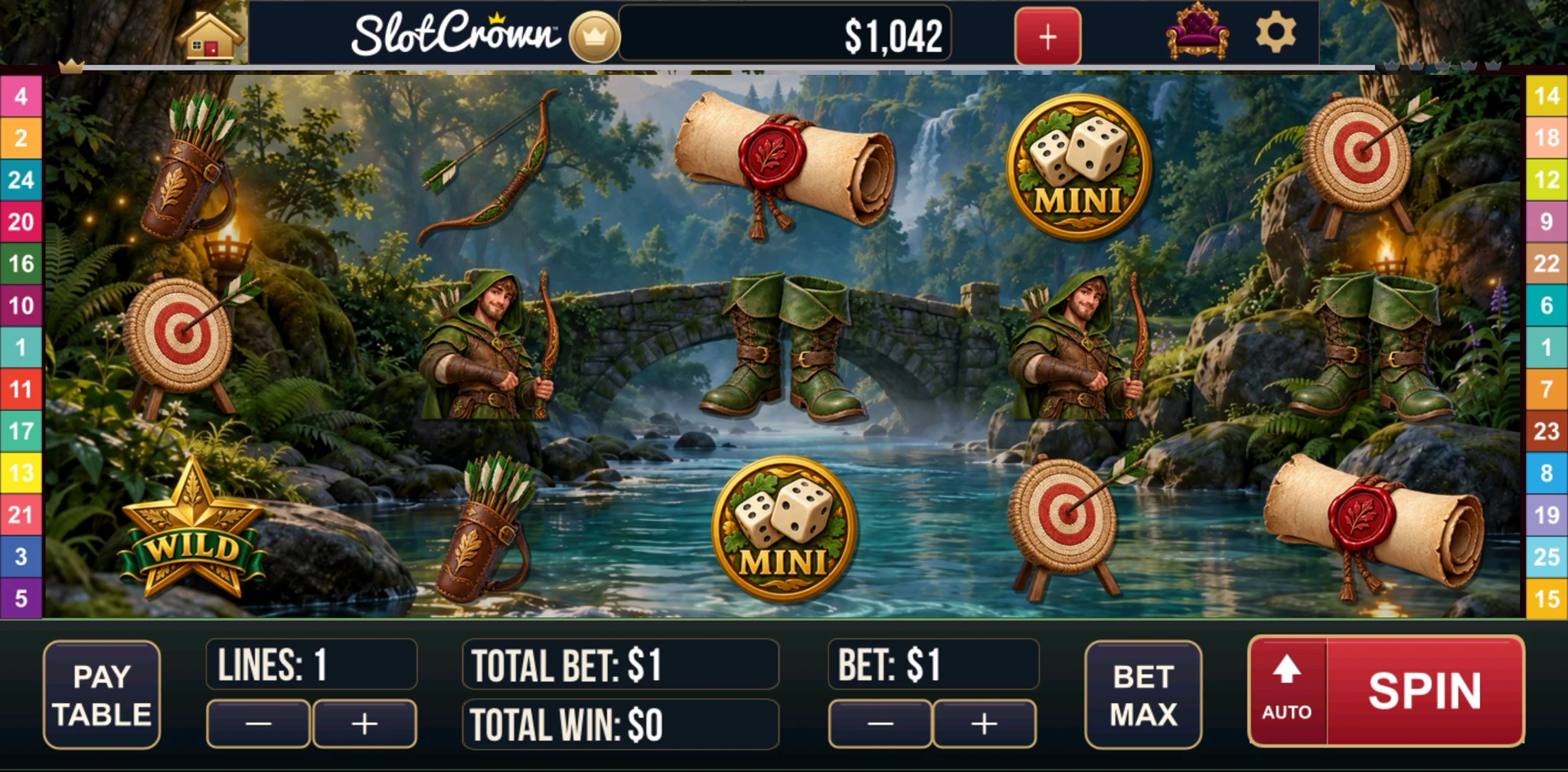 SlotCrown’s redesigned Robin Hood world and game interface