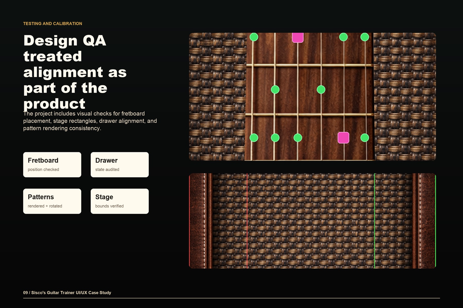 Testing, calibration, and QA process for Guitar Trainer