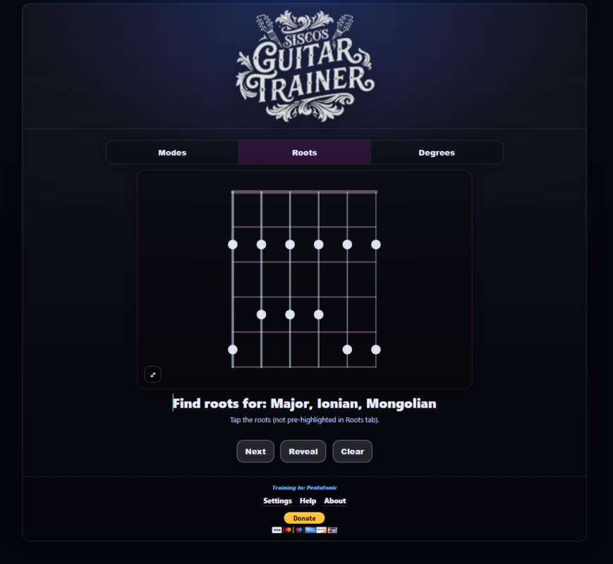guitar mode trainer app by wade sisco