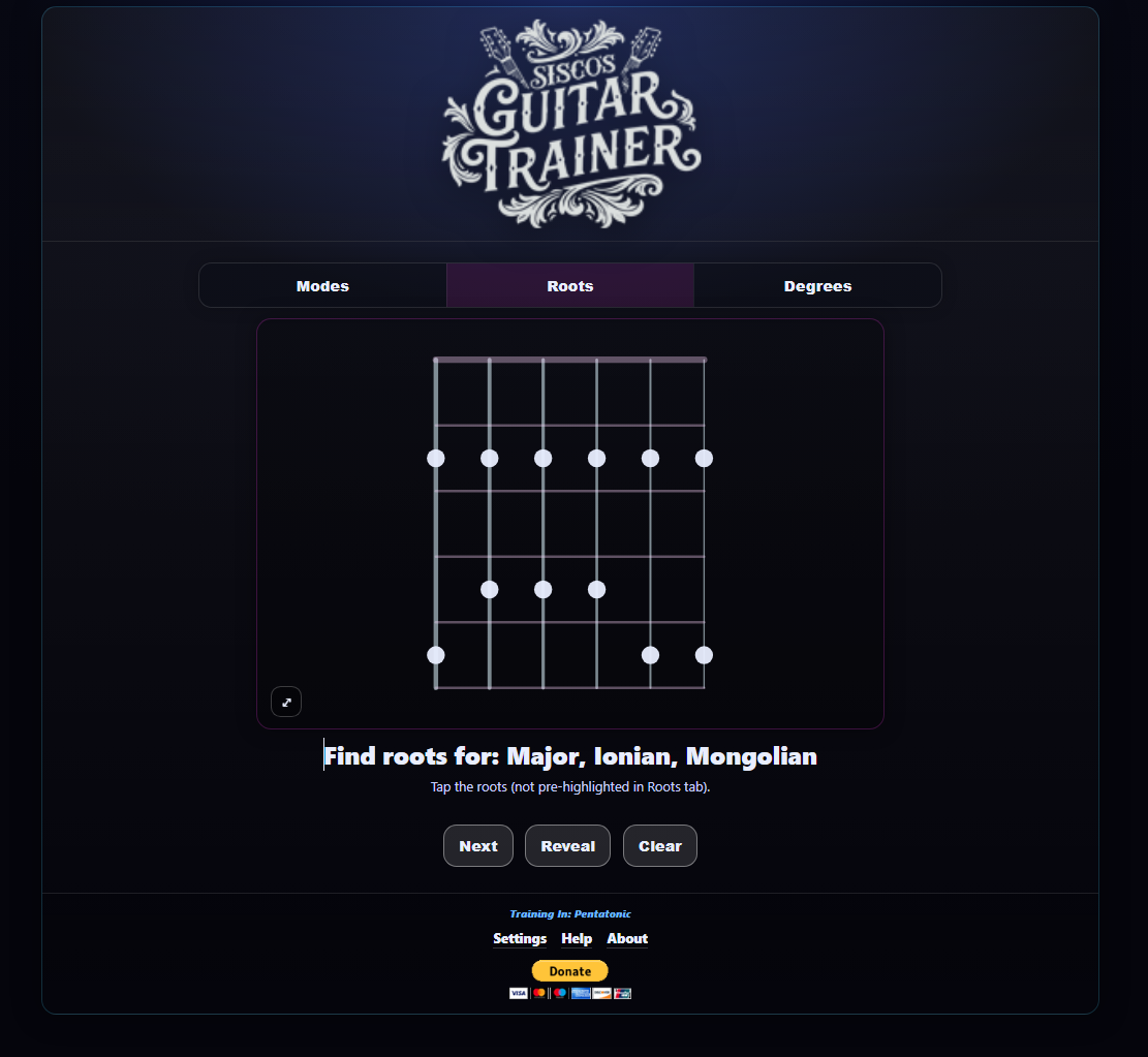 guitar mode trainer app by wade sisco